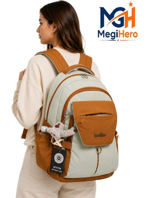 MegiHero Günlük Sırt Çantası Unisex Çok Bölmeli Okul Çantası 2601