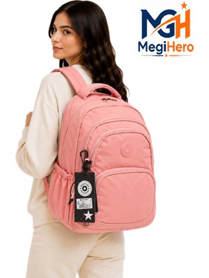Megihero Okul Sırt Çantası Günlük Sırt Çantası 2100 Pudra