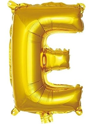 E Harfi 16 Inç Gold Renk Folyo Balon 36 cm (Altın)