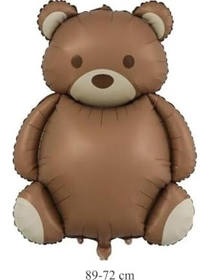 Retro Büyük Kahverengi Ayı Folyo Balon Teddy Bear 89-72 cm