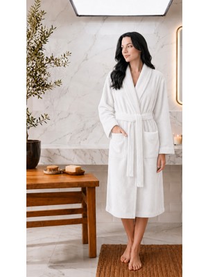 Luna Sacra Bornoz %100 Bambu Unisex Şal Yaka Yumuşak Yetişkin