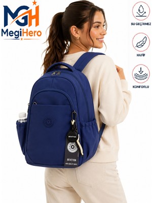 MegiHero Suya Dayanıklı Kumaş 1650 Günlük Sırt Çantası Unisex Okul Çantası