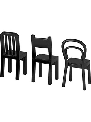 3'lü Set Kanca "fjantig" Kapı Gardırobu Sandalye Şeklinde Askı - Derinlik: 6 cm Yükseklik: 12 cm - Siyah