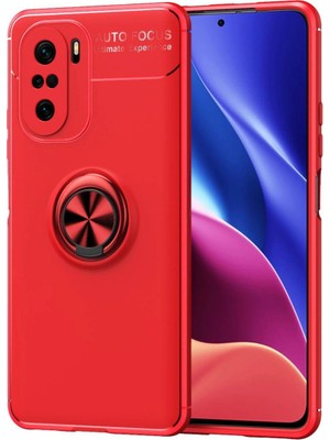 Magicool Xiaomi Poco F3 Kılıf Range Yüzüklü Silikon - Kırmızı