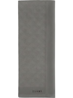 Zühre Geometrik Desenli Jakarlı Gri Şal 0050