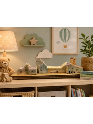 Muguetarts %100 El Yapımı Sessiz Köy Dekoratif Obje