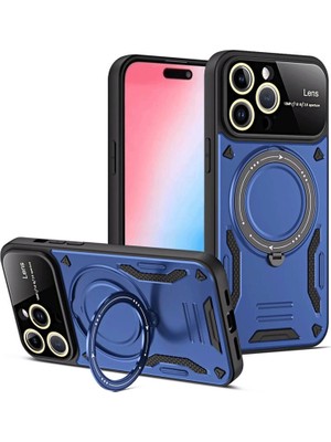 Magicool Iphone 15 Pro Joy Lens Standlı Kapak - Lacivert