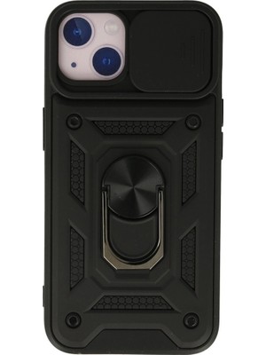 Magicool Iphone 15 Kılıf Pars Lens Yüzüklü Silikon - Siyah
