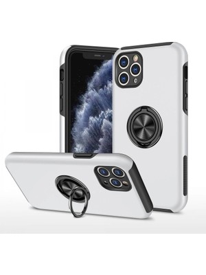 Magicool Iphone 11 Pro Max Kılıf Elit Yüzüklü Kapak - Gümüş