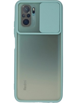 Magicool Xiaomi Redmi Note 10 Kılıf Palm Buzlu Kamera Sürgülü Silikon - Turkuaz
