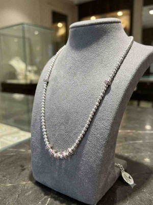 Saturno78 Kolye Pembe Taş Detaylı Dorikalı