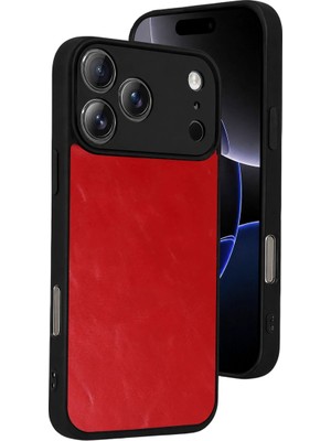 Magicool Iphone 17 Pro Aras Deri Kapak - Kırmızı