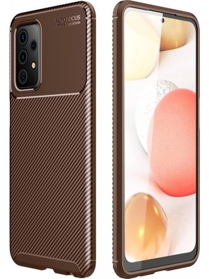 Magicool Newface Samsung Galaxy A52 Kılıf Auto Focus Karbon Kapak - Kahverengi