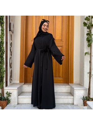 Zeynep Uyanık Asel Dantel Detaylı Dökümlü Mevlana Model Ferace