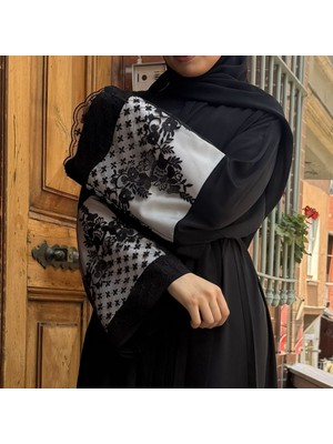 Zeynep Uyanık Asel Dantel Detaylı Dökümlü Mevlana Model Ferace