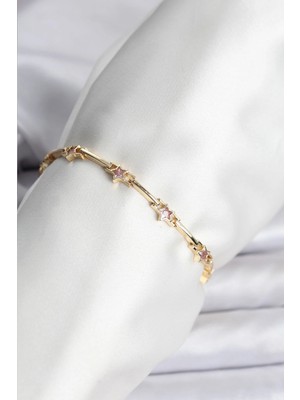 TeknoKapsül Yıldız Model Gold Renk Pirinç Bileklik