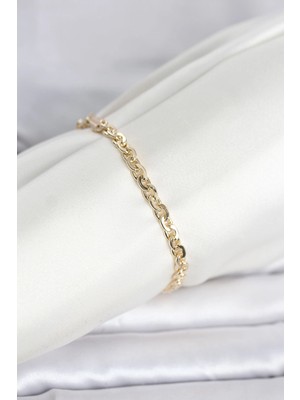 TeknoKapsül cm 14K Gold Renk Zincir Model Kadın Bileklik