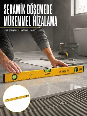 TKÇ 600 mm Su Terazisi Sarı Dayanıklı Gövde Hassas Ölçüm Yeni Nesil