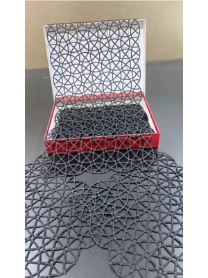 Ceki Home Krem Angles Model 5 Parça Dantel Masa Örtüsü Runner Seti Şık Salon Takımı