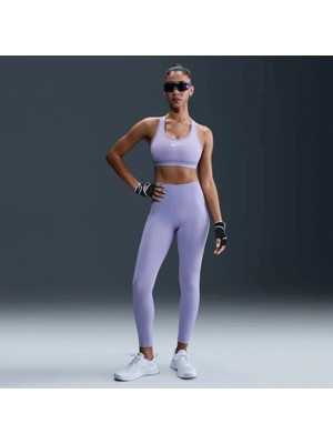 Nike One Kadın Mor Yüksek Belli 7/8 Cepli Antrenman Taytı | FN3241-533