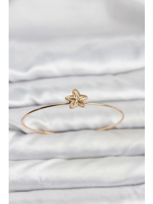 TeknoKapsül Yıldız Model Gold Renk Bileklik