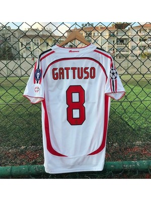 Breathless A.c M.i.l.a.n 2007 Şampiyonlar Ligi Finali Gennaro Gattuso Nostalji Forması (White)