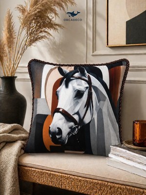 Orcadeco -Modern At Desenli Dekoratif Yastık Kılıfı – Geometrik Tasarım, Şık Salon & Ofis Kırlent