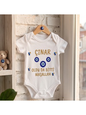 Egg Baby İsimli Kişiselleştirilebilir Sünnet Mevlüt Bebek Zıbını %100 Pamuk Bebek Body