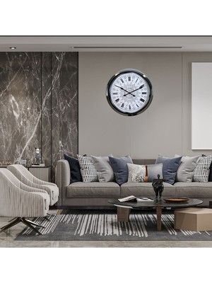 Hobilinka Krom Mandala Desenli 60 x 60 cm Metal Duvar Saati