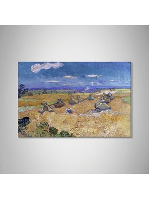 Ahsenico Kanvas Tablo Biçerdöverli Buğday Tarlası (1889) – Vincent Van Gogh