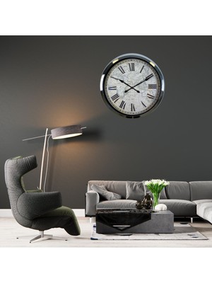 Hobilinka Silver Atlas 60 x 60 cm Metal Duvar Saati