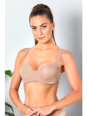 Hace Bazaar Straplez Lotus Sütyen Cappucino (MGP11260) -Hcb