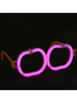 Egecen Karanlıkta Parlayan Neon Fosforlu Elma Gözlük Seti - 12 Adet