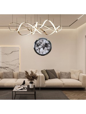 Hace Bazaar Silver Legacy World 60 x 60 cm Metal Duvar Saati -Hcb