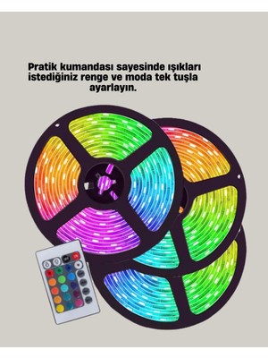MiraLive Uzaktan Kumandalı Rgb Smart Şerit LED Işık Esnek ve Taşınabilir Dekorasyon
