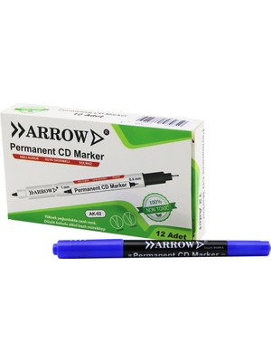 Egecen Mavi CD Kalemi - 2 Uçlu - Marker - 1 mm ve 0.4 mm