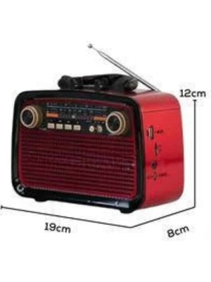 Epilons Müzik Kutusu Bluetooth Bağlantılı El Fenerli Nostaljik Tasarım Radyo