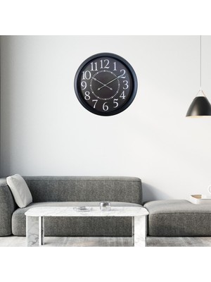 Hace Bazaar Black Legacy 60 x 60 cm Metal Duvar Saati -Hcb
