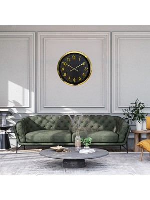 Hace Bazaar Gold Klasik Majesty 60 x 60 cm Metal Duvar Saati -Hcb
