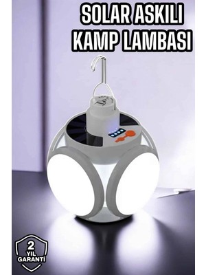 Hace Bazaar Güneş Enerjili Solar Aydınlatma Kamp Çadır Lambası Şarjlı Ampül LED Şarjlı El Feneri Işıldak
