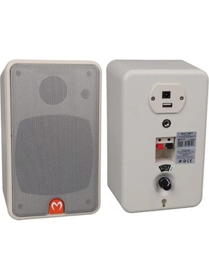 TeknoKapsül Magicvoice Mv-21 10 cm 40 Watt Komütatörlü Hat Trafolu Beyaz Sütun Hoparlör (2'li Takım)