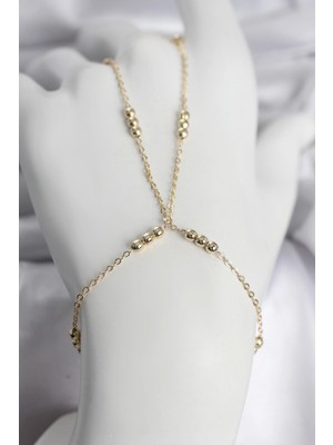 Hace Bazaar 316L Çelik Top Zincirli Gold Renk Kadın Şahmeran - TJ-SN745