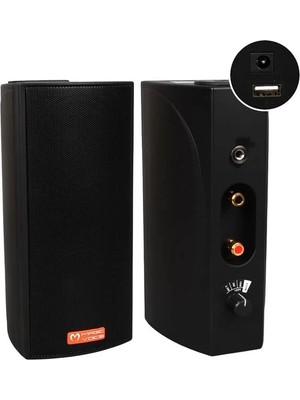 TeknoKapsül Magicvoice Mv-19 2x7.5 cm 40 Watt Komütatörlü Hat Trafolu Siyah Sütun Hoparlör (2'li Takım)