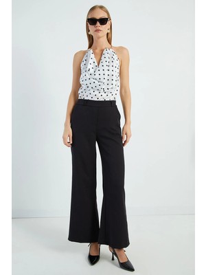 FullaModa Beli Lastikli Palazzo Kumaş Pantolon