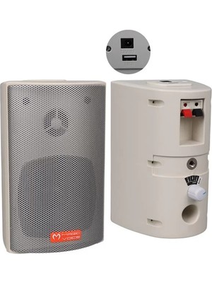 TeknoKapsül Magicvoice Mv-16 7.5 cm 30 Watt Komütatörlü Hat Trafolu Beyaz Sütun Hoparlör (2'li Takım)