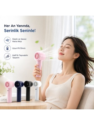 Ankaverse Mini El Fanı Renki Ayarlanabilir Hız Ayarı Dijital Gösterge Fan - Vantilatör 5W WX-638 Herhangi Bir Renk Gönderilir (5286)