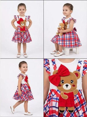 Baby 1/4 Yaş Tişörtlü Ayıcıklı Etek Salopet Çocuk Takımı Baby Najmaddin