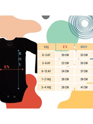 Pinuptex® 3'lü Uzun Kollu Bebek Zıbın Seti 100% Pamuklu Ribana Çıtçıtlı Atlet, Body Zıbın Unisex (3