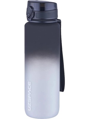 Generic 1000ML Büyük Boy Soft Touch Çift Renk Motivasyon Su Matarası (Siyah-Beyaz)