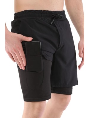 Hepta Collection Genıus Storeerkek Running Hızlı Kuruma Micropoly Antrenman Halısaha Fitness Kısa Taytlı Outdoor Şort